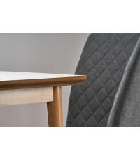 BARRET stół kolor blat - biały mat, nogi - dąb lefkas (90-190x80x75 cm) (1p1szt)