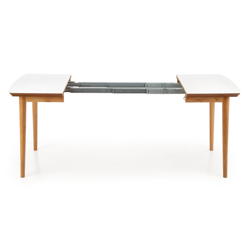 BARRET stół kolor blat - biały mat, nogi - dąb lefkas (90-190x80x75 cm) (1p1szt)