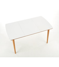 BARRET stół kolor blat - biały mat, nogi - dąb lefkas (90-190x80x75 cm) (1p1szt)