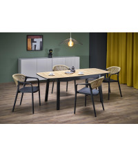 BARRIL stół rozkładany 130-170x80x72 cm dąb artisan/czarny (2p1szt)