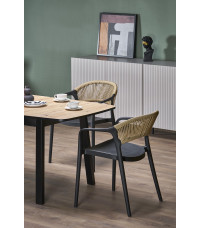 BARRIL stół rozkładany 130-170x80x72 cm dąb artisan/czarny (2p1szt)