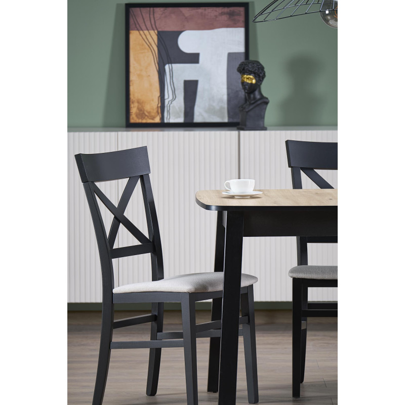 BARRIL stół rozkładany 130-170x80x72 cm dąb artisan/czarny (2p1szt)