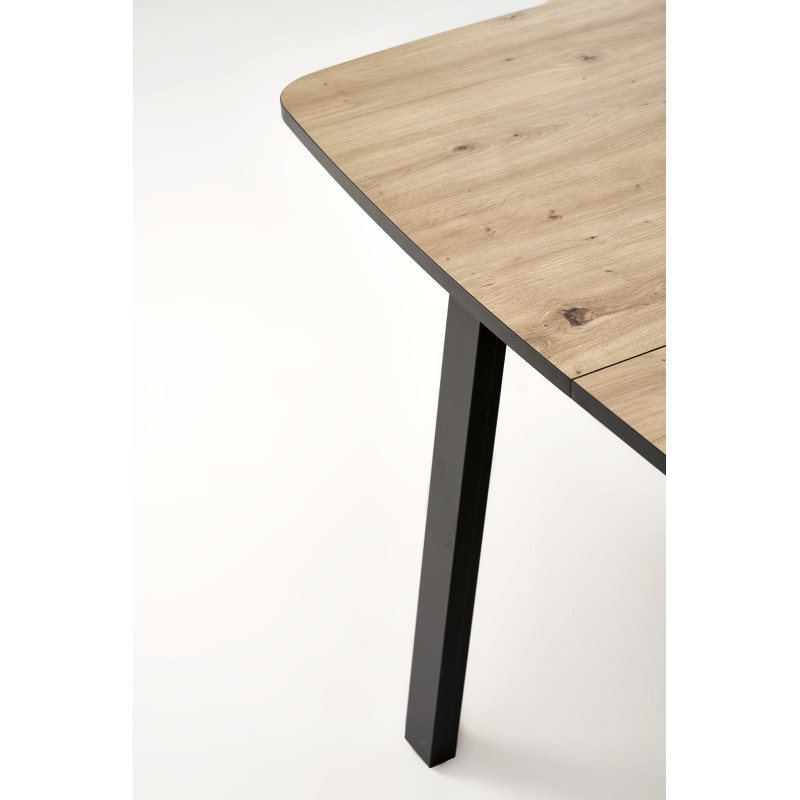 BARRIL stół rozkładany 130-170x80x72 cm dąb artisan/czarny (2p1szt)