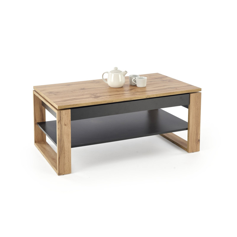 BETTY ława z podnoszonym blatem dąb artisan / czarny (2p1szt)