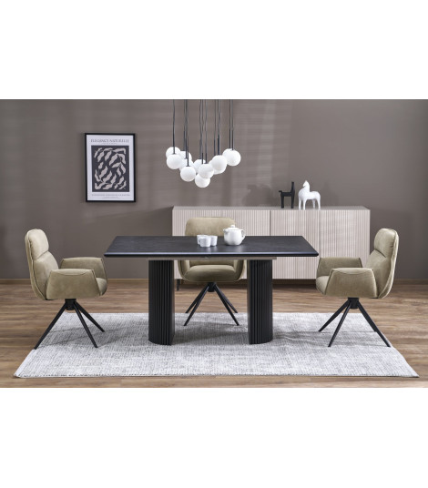 BOLERO stół rozkładany 160-250x90x78 cm dąb naturalny/czarny (3p1szt)