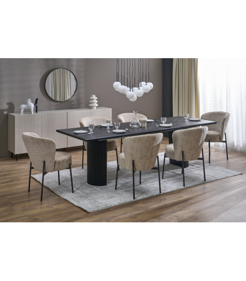 BOLERO stół rozkładany 160-250x90x78 cm dąb naturalny/czarny (3p1szt)