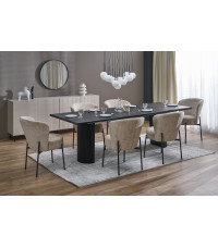 BOLERO stół rozkładany 160-250x90x78 cm dąb naturalny/czarny (3p1szt)