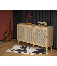 BORNEO KM-1 komoda dąb artisan/czarny (2p1szt)