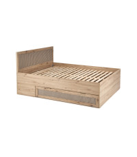 BORNEO LOZ-160 łóżko 160 dąb artisan/czarny (4p1szt)