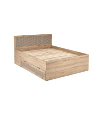 BORNEO LOZ-160 łóżko 160 dąb artisan/czarny (4p1szt)