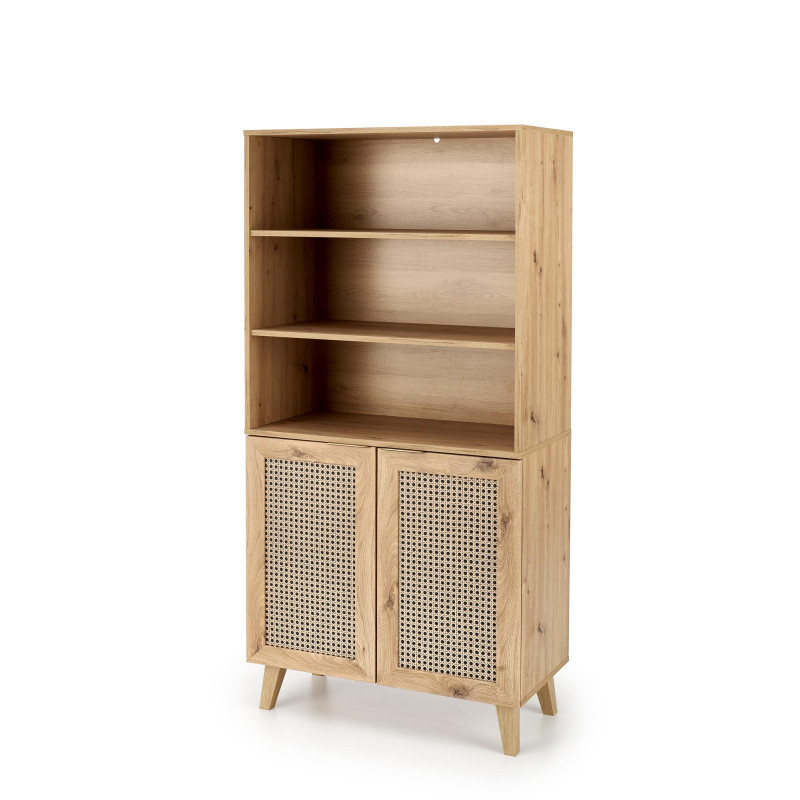 BORNEO REG-1 regał dąb artisan/czarny (2p1szt)