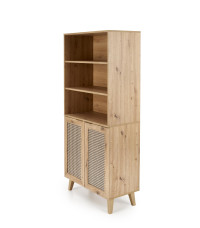 BORNEO REG-1 regał dąb artisan/czarny (2p1szt)