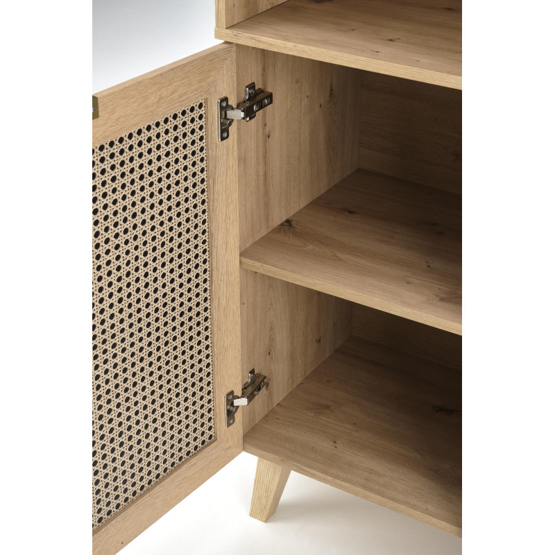 BORNEO REG-1 regał dąb artisan/czarny (2p1szt)