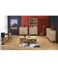 BORNEO REG-1 regał dąb artisan/czarny (2p1szt)