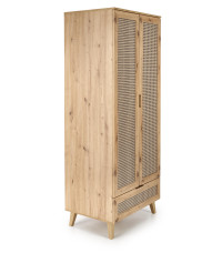 BORNEO S-1 szafa dąb artisan/czarny (2p1szt)