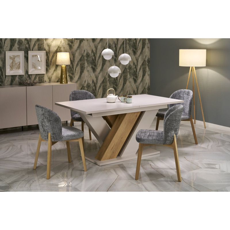 BRANDON stół rozkładany 160-200/90 cm kaszmir/dąb cremona (2p1szt)