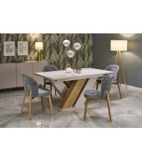 BRANDON stół rozkładany 160-200/90 cm kaszmir/dąb cremona (2p1szt)