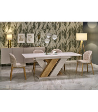 BRANDON stół rozkładany 160-200/90 cm kaszmir/dąb cremona (2p1szt)