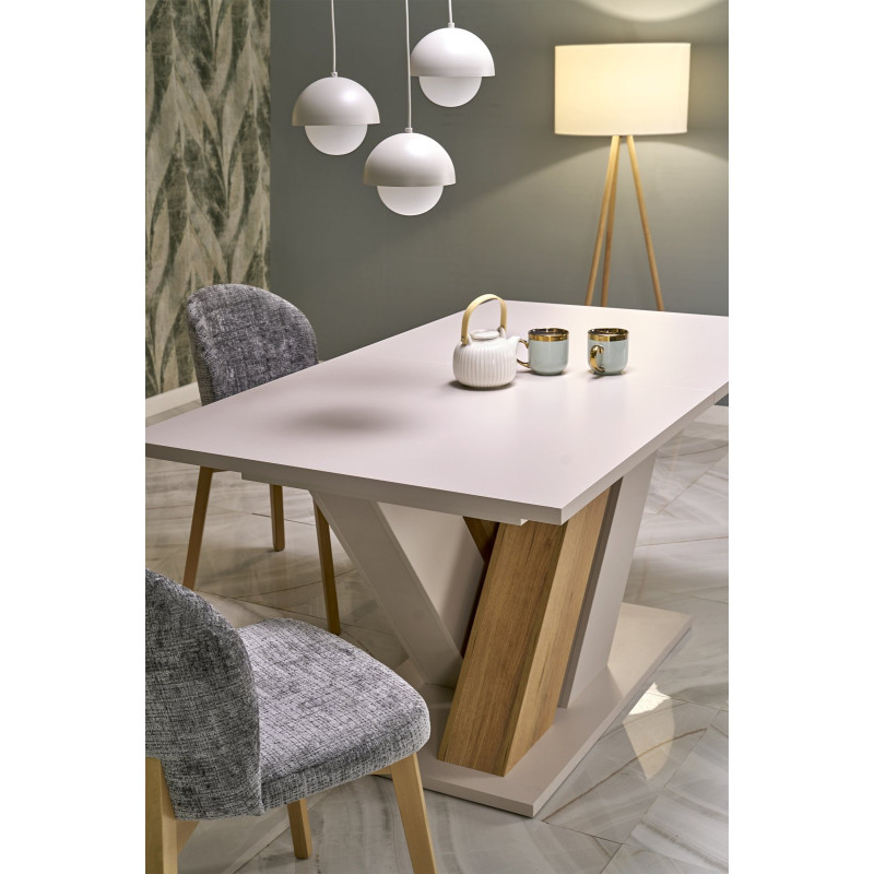 BRANDON stół rozkładany 160-200/90 cm kaszmir/dąb cremona (2p1szt)