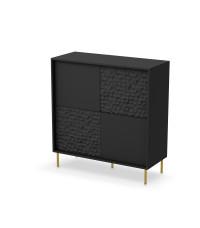 BULLET KM-2 komoda czarny, nogi: złoty (2P1SZT)