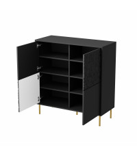 BULLET KM-2 komoda czarny, nogi: złoty (2P1SZT)