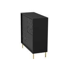 BULLET KM-2 komoda czarny, nogi: złoty (2P1SZT)