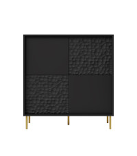BULLET KM-2 komoda czarny, nogi: złoty (2P1SZT)