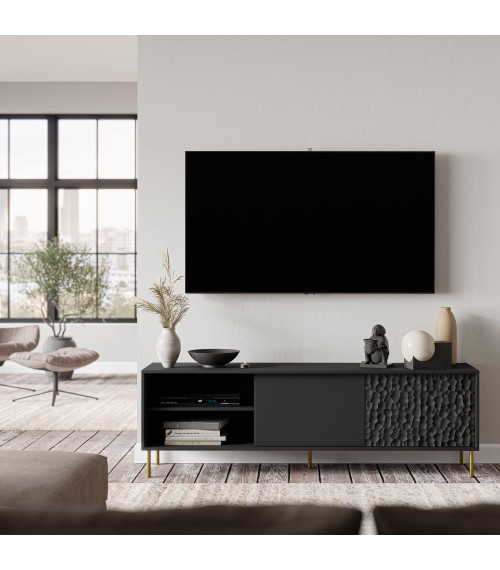 BULLET RTV-1 stolik RTV 180 cm czarny, nogi: złoty (1P1SZT)