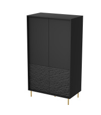 BULLET S-1 szafa czarny, nogi: złoty (2P1SZT)