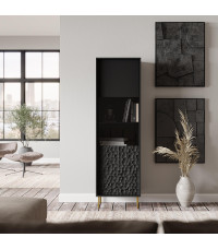 BULLET W-1 witryna czarny, nogi: złoty (2P1SZT)