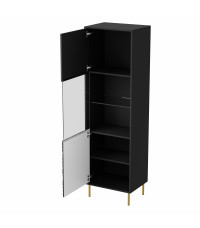 BULLET W-1 witryna czarny, nogi: złoty (2P1SZT)