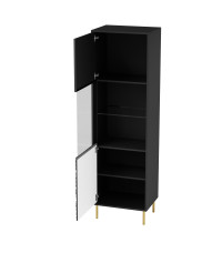 BULLET W-1 witryna czarny, nogi: złoty (2P1SZT)