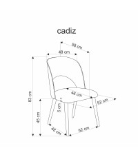 CADIZ krzesło dąb naturalny / popiel (1p2szt)