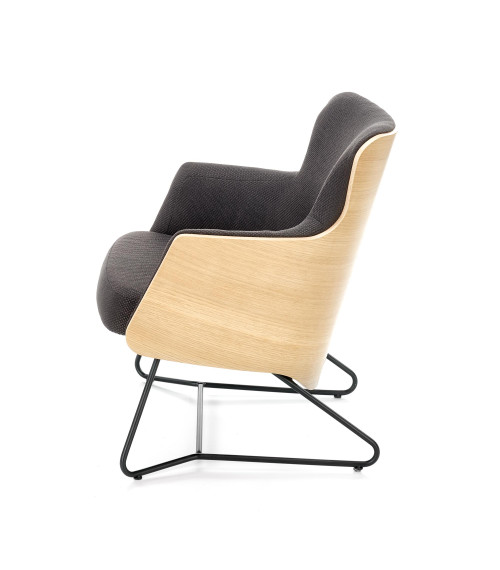 CHILLOUT fotel wypoczynkowy ciemny popiel / dąb naturalny / czarny (1p1szt)