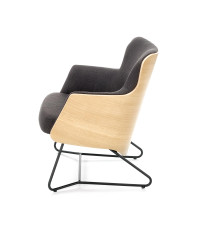 CHILLOUT fotel wypoczynkowy ciemny popiel / dąb naturalny / czarny (1p1szt)