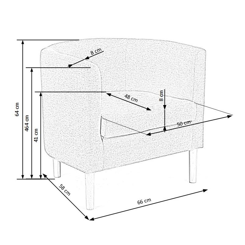 CLUBBY fotel wypoczynkowy popiel (1p1szt)