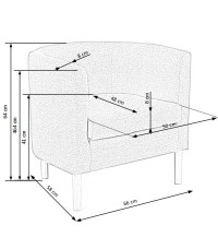 CLUBBY fotel wypoczynkowy popiel (1p1szt)