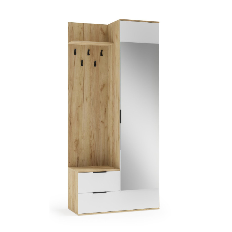 CORAL przedpokój dąb złoty / biały (3p1szt)