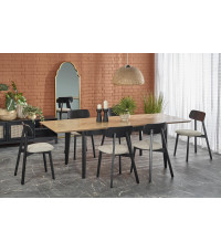 EDMONDO stół rozkładany dąb naturalny / czarny (2p1szt)