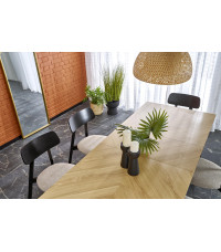 EDMONDO stół rozkładany dąb naturalny / czarny (2p1szt)