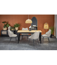 EDMONDO stół rozkładany dąb naturalny / czarny (2p1szt)