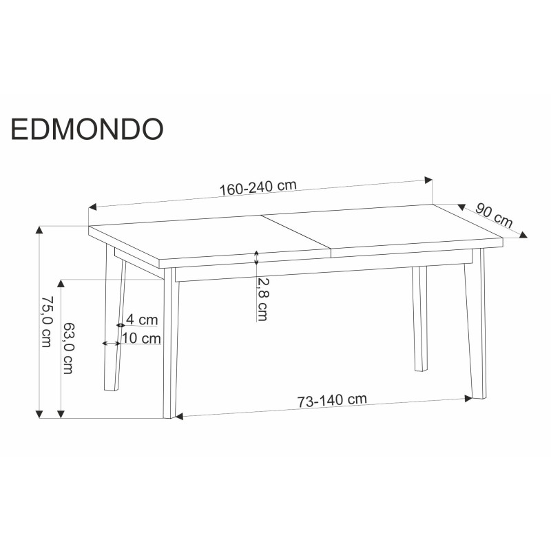 EDMONDO stół rozkładany dąb naturalny (2p1szt)