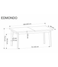 EDMONDO stół rozkładany dąb naturalny (2p1szt)