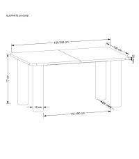 ELEFANTE PROSTOKĄT stół rozkładany 160-240/100 dąb naturalny (2p1szt)
