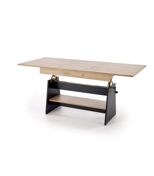 ERIKA ławostół rozkładany dąb artisan / czarny (3p1szt)