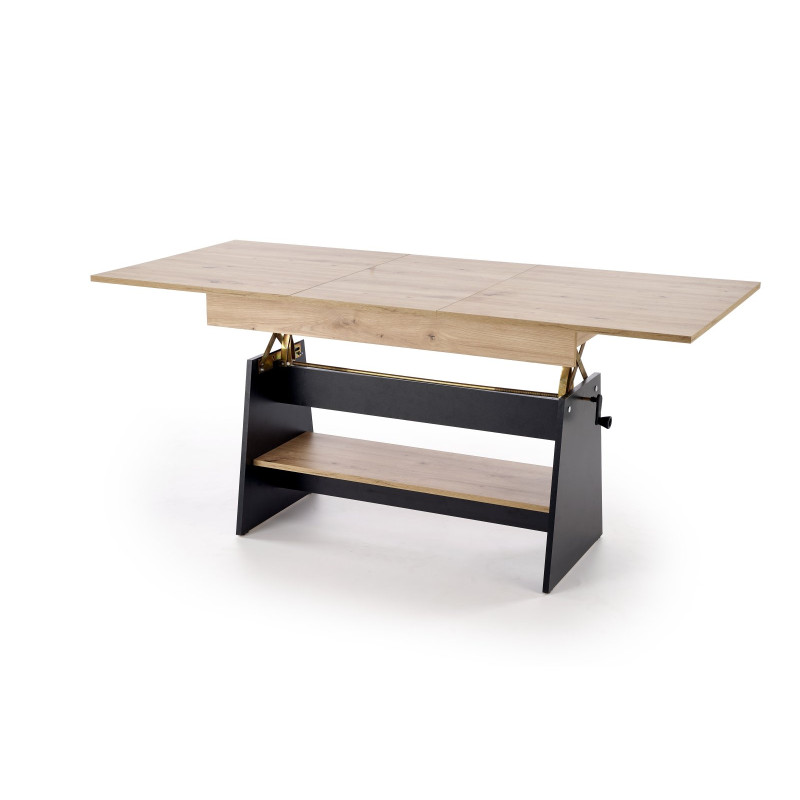 ERIKA ławostół rozkładany dąb artisan / czarny (3p1szt)