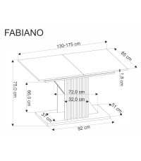 FABIANO stół rozkładany 135-175/85 cm dąb wotan/czarny (2p1szt)