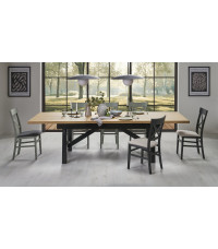 FIESTA stół rozkładany 200-280x100x77 cm dąb naturalny/czarny (3p1szt)