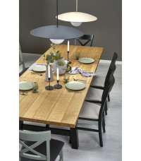 FIESTA stół rozkładany 200-280x100x77 cm dąb naturalny/czarny (3p1szt)