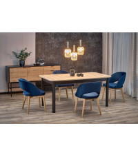 FLORIAN stół rozkładany blat - dąb artisan, nogi - czarny (2p1szt)